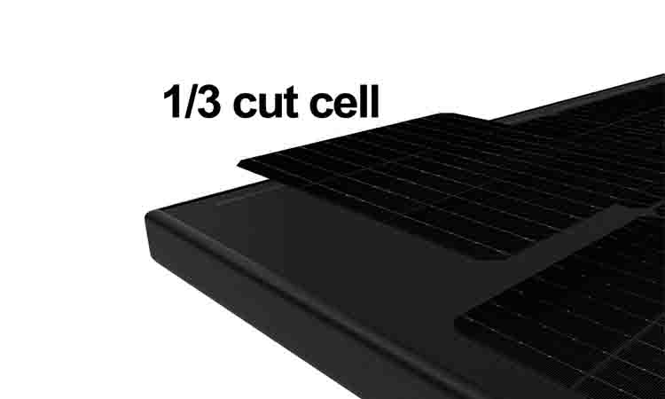 1/3 corte módulo fotovoltaico de baixa corrente
