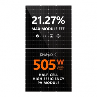 Módulo PV de meia célula de alta eficiência de 475W-505W para painel solar