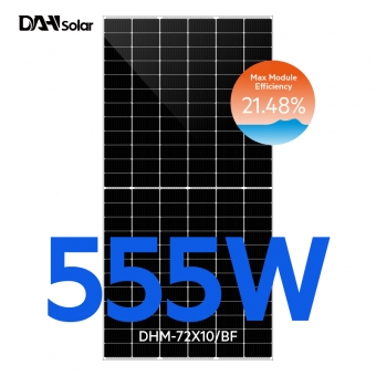 Painéis solares bifaciais mono de alta eficiência DHM-72X10/BF-525~560W
 
