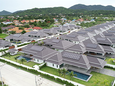 Sistema solar do telhado 200kw tailandês das casas de campo